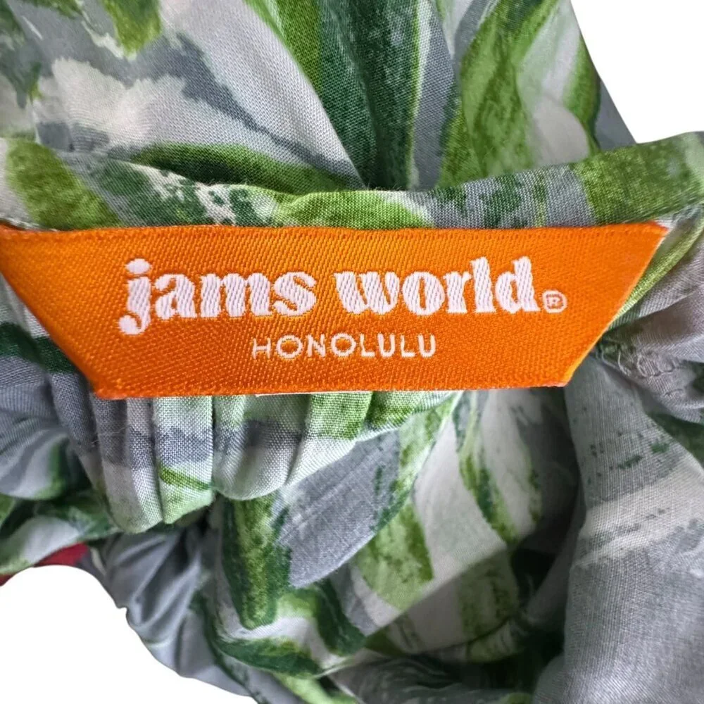 Jams World Ariana Midi Dress size Small Manoa Print W3104 green gray leaf print - Picture 6 of 11